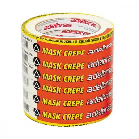 Imagem de Fita Crepe Adelbras Mask-710 18Mmx50Mt ./ Kit Com 6 Unidades