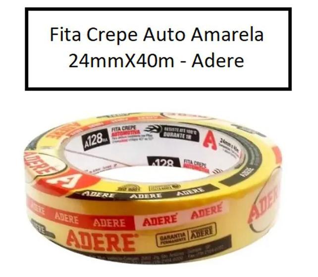 Imagem de Fita Crepe Automotiva Amarela 24mmx40m Adere