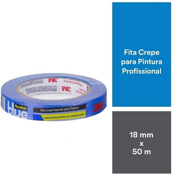 Imagem de Fita Crepe Blue Tape Profissional 3M 18MM X 50M