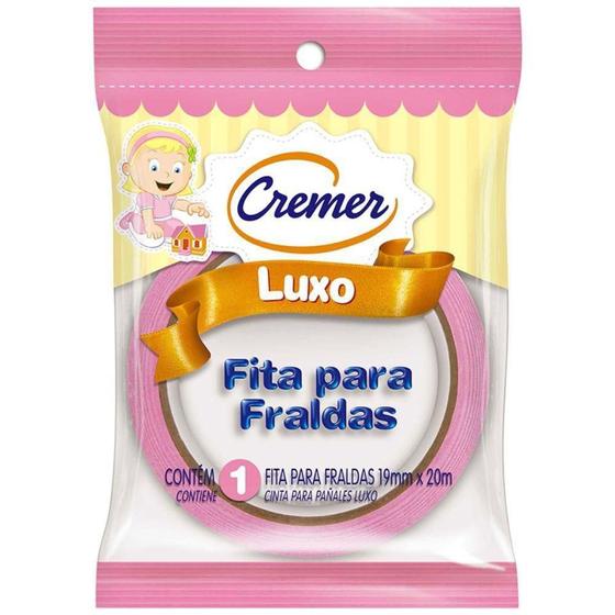 Fita crepe cremer luxo rosa 19mm x 20m Imagem de Fita crepe cremer luxo rosa 19mm x 20m