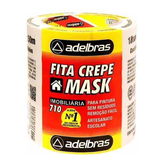 Imagem de Fita Crepe Mask 710 18mmx50m Adelbras