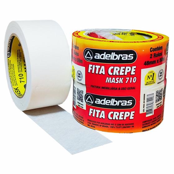 Imagem de Fita Crepe Premium 48mmX50m Adelbras Mask 710 - 1 unidade