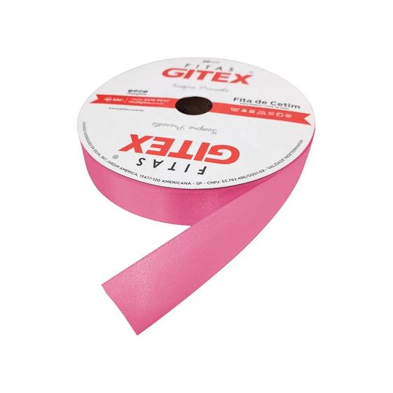 Imagem de Fita de cetim 05 22mm c/50mts cor 206 rosa chiclete peça