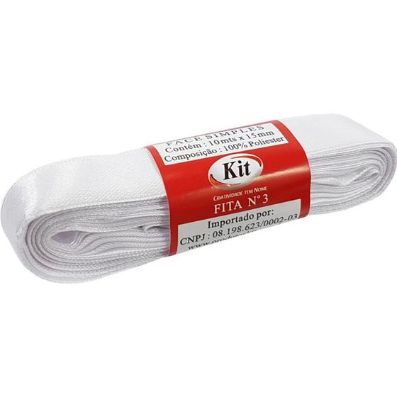 Imagem de Fita de cetim 15mmx10mt branco - kit