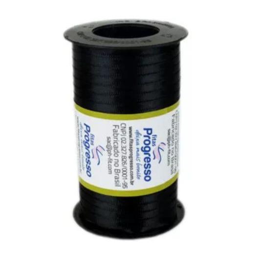 Imagem de Fita de Cetim Carretel Progresso 4mm nº00 - 100m Cor 219 Preto - 01 unidade