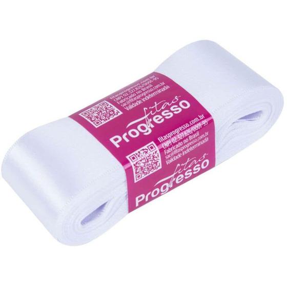 Imagem de Fita de Cetim CF009 38mmX10m Branco 201 Progresso - Fitas Progresso