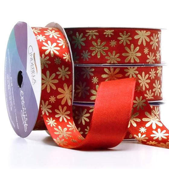 Imagem de Fita de Cetim Cinderela 22mm com 10 Metros Hot Stamping - 233