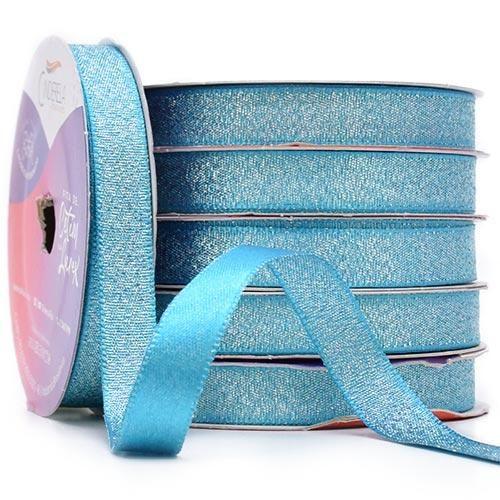 Imagem de Fita de Cetim com Lurex Prata Nº 02 10mm com 10 Metros