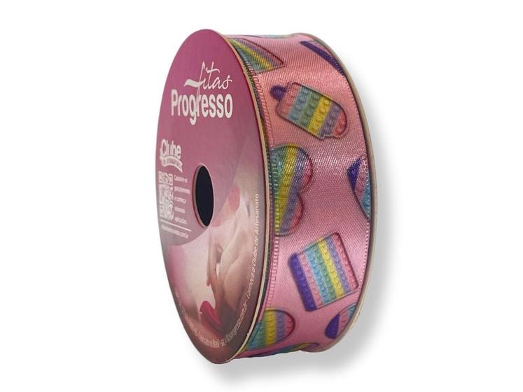 Imagem de Fita De Cetim Estampada 22mm COR 101 POP IT 10 Metros