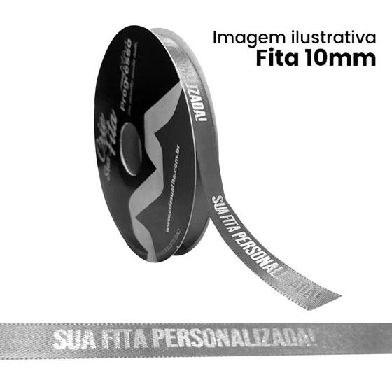 Imagem de Fita de Cetim Personalizada CFS002 - 10mm X 45metros - Branco 201 - 01 Unidade - Progresso - Rizzo