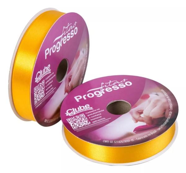 Imagem de Fita De Cetim Progresso 22mm Rolo 50 Metros Várias Cores