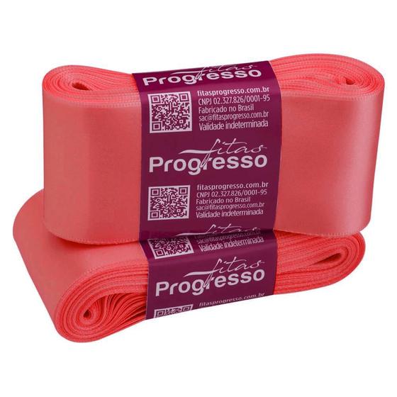 Imagem de Fita de Cetim Progresso 50mm - Nº 12 c/ 10 metros - Rosa Pétala