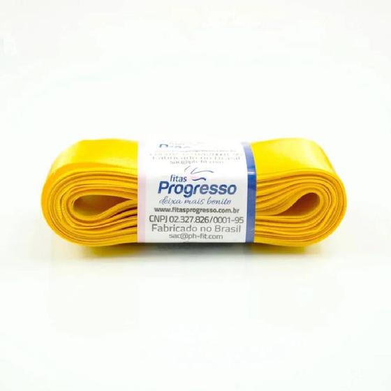 Imagem de Fita de Cetim Progresso 50mm nº12 10m 038 Amarelo Ouro - 1un