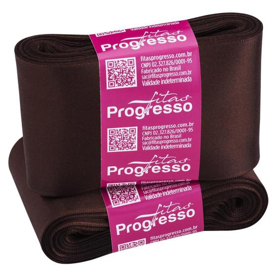 Imagem de Fita de Cetim Progresso 70mm - Nº 22 c/ 10 metros - Marrom Café