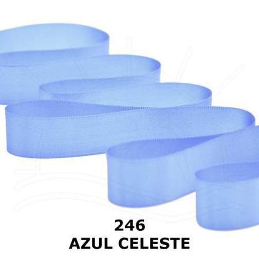 Imagem de Fita De Cetim Rolo Com 50M X 10Mm Cor ul Celeste 246 Cf002