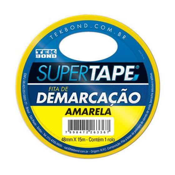 Imagem de Fita de Demarcação de Solo Amarela 48 mm x 15 m Tekbond - Atb