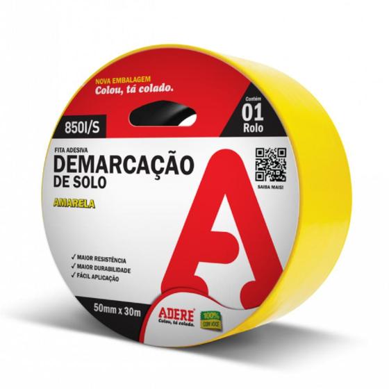 Imagem de Fita De Demarcação De Solo Amarelo 50mmx15m - Adere