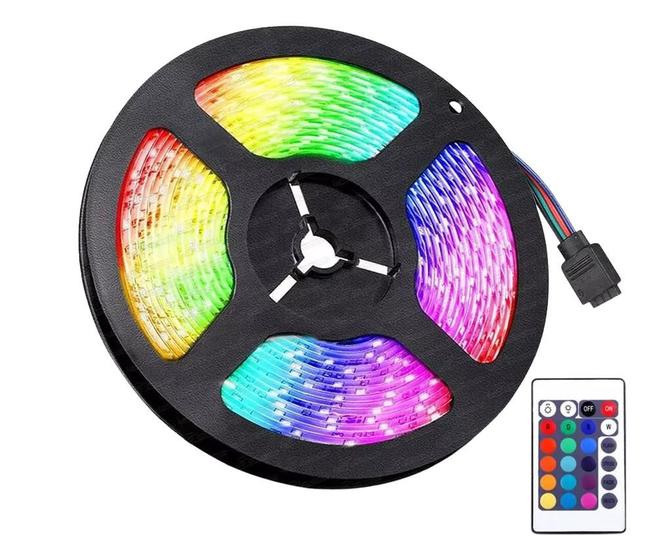 Imagem de Fita De Led 1 Metros RGB Autocolante + Controle Remoto