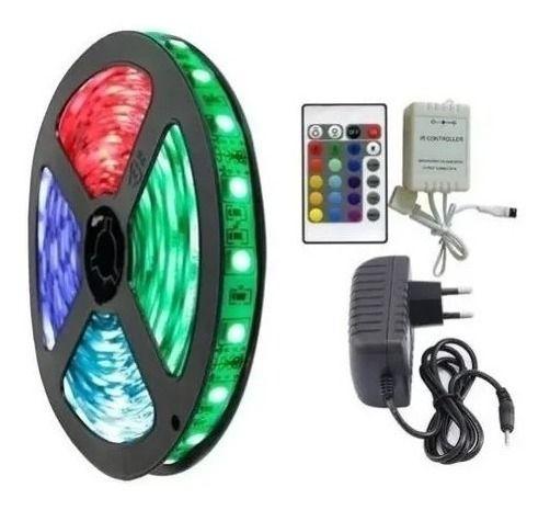 Imagem de Fita de Led 5050 com Silicone RGB com Controle + Fonte 12V 2A