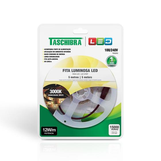 Imagem de Fita de Led Taschibra com 5 metros 12W Bivolt
