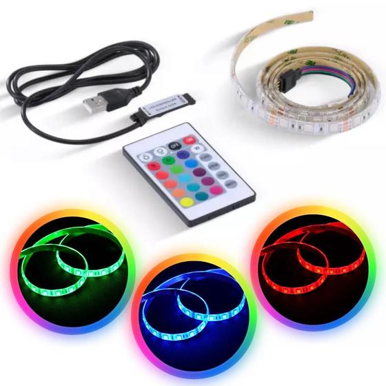 Imagem de Fita de Led Vx Gaming Vinik Com 60 Pontos Led 1 Metro Com Conexão Usb  + Controladora Rgb Alta Qualidade