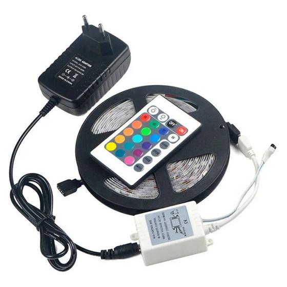 Imagem de Fita de luz LED 5m 300 RGB multicolorida com controle remoto