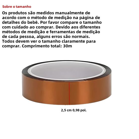 Imagem de Fita de Poliimida de Alta Temperatura - 30m - Isolamento Antiestático