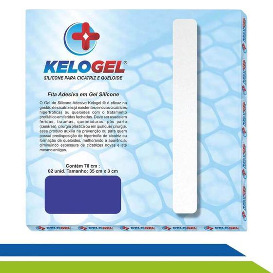 Imagem de Fita de Silicone para Cicatriz e Prevenção de Queloides 70 x 3cm - 2 fitas de 35 cm - kelogel