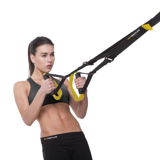 Imagem de Fita De Treinamento Suspenso Funcional Pilates Trx Fita de Suspensão para  Alongamento Fortalecimento Completo Amarelo