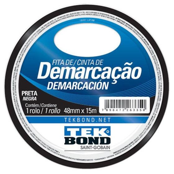 Imagem de Fita Demarcação de Solo 48mm x 15 Metros cor PRETA TEKBOND