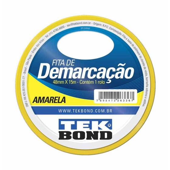 Imagem de Fita demarcacao solo 48mmx15m amarela / rl / tek bond