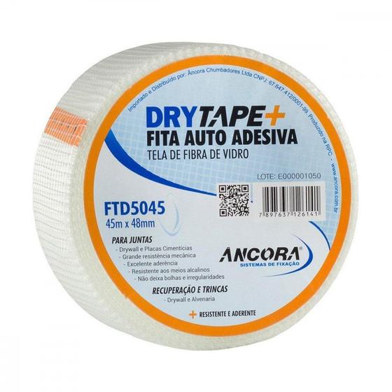 Fita Drywall Ancora Telada Fibra De Vidro 48Mmx 45M Ftd5045 Menor preço em Fita Drywall Ancora Telada Fibra De Vidro 48Mmx 45M Ftd5045