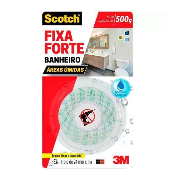 Imagem de Fita Dupla Face 3M Fixa Forte Banheiro 24Mm X 1M