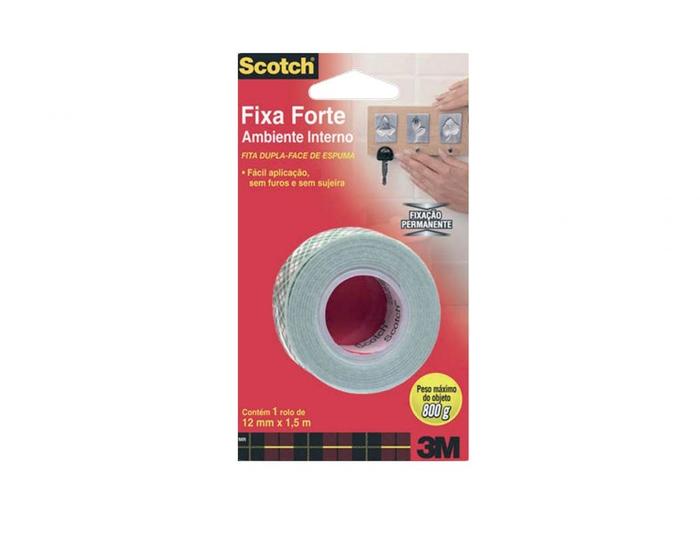 Imagem de Fita Dupla Face 3M Fixa Forte Esp Int 12Mmx1,5M 109 Blister