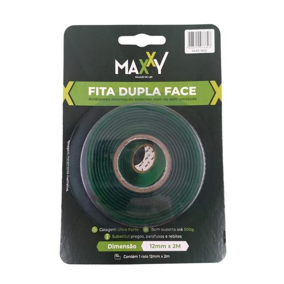 Imagem de Fita dupla face acrílica 12MM X 2M Maxxy 