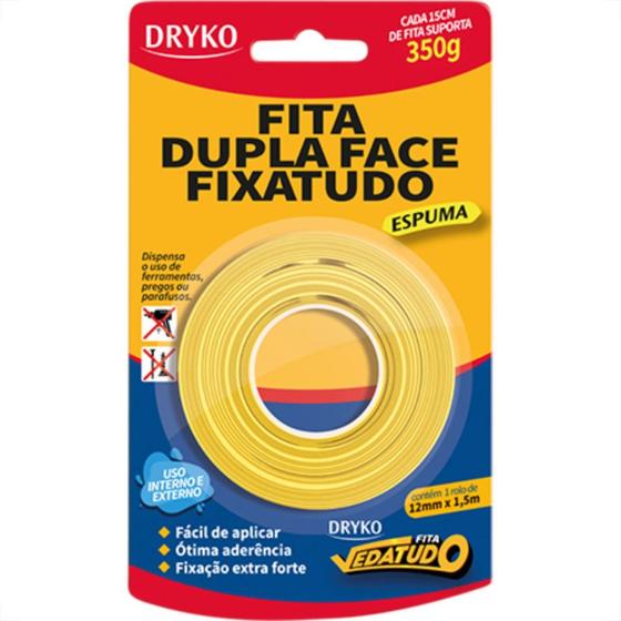 Imagem de Fita Dupla-Face Dryko Espuma 12Mmx1,5M