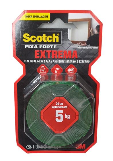 Imagem de Fita Dupla Face Espuma Fixa Forte Scotch 3m 24mm X 2m - 5kg