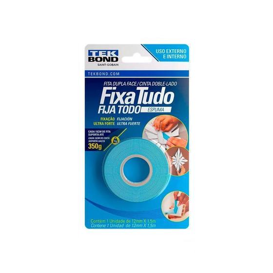 Imagem de Fita Dupla Face Espuma Fixa Tudo 12Mm X 1,5M