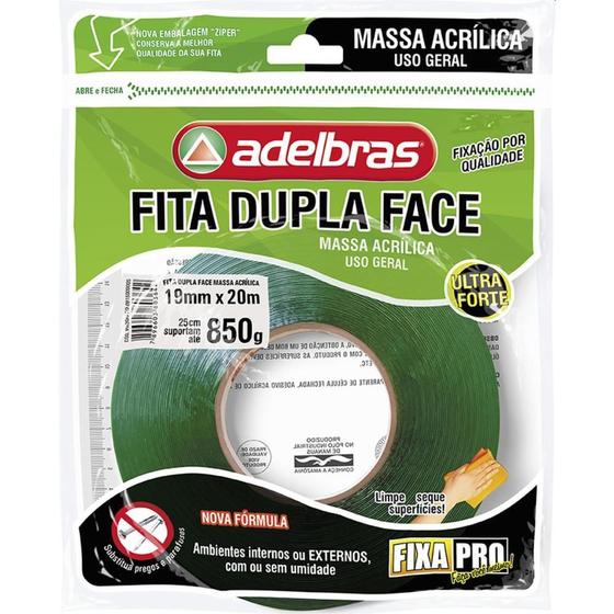 Imagem de Fita Dupla Face Fixa PRO Massa Acrilic 19MMX20