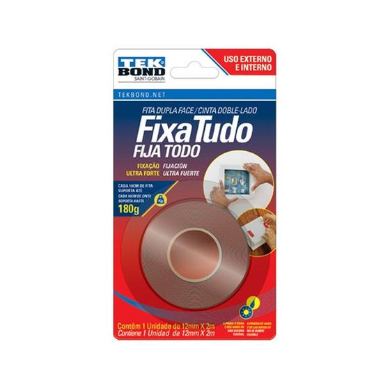 Imagem de Fita Dupla Face Fixa Tudo 180 Gr - 12mm X 2 Mt