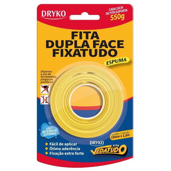 Imagem de Fita Dupla Face Fixa Tudo Espuma 19mm - DUPLAFACE-ESP19 - DRYKO