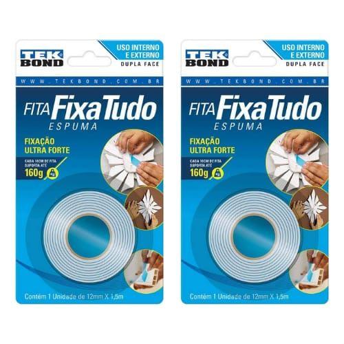 Imagem de Fita dupla face fixa tudo espuma tekbond 12mmx1,5m - 2un