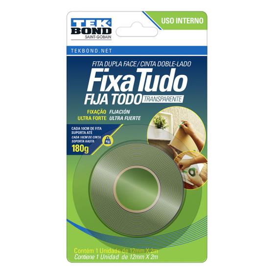 Imagem de Fita Dupla Face Fixa Tudo Transparente Tekbond 12mmx2m