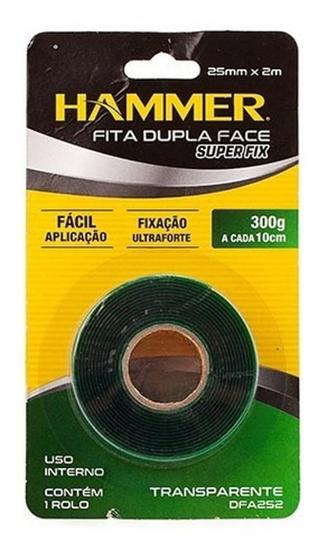 Imagem de Fita Dupla Face Fixação Ultra Forte 25Mm X 2M Dfa252 Hammer