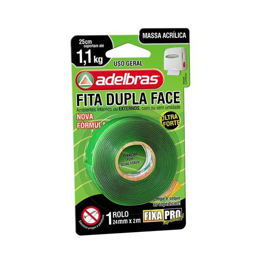 Imagem de Fita Dupla Face Massa Acrílica Fixa Pro 24mm X 2m Adelbras