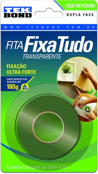 Imagem de Fita Dupla Face Tek Bond Silicone Interna 12Mm Com 2 Metros