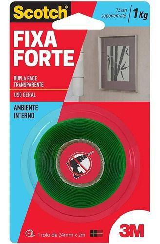 Imagem de Fita Dupla Face Transparente Fixa Forte 24mm X 2m Scotch 3m
