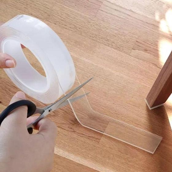 Imagem de Fita Dupla Face Transparente Forte Nano Mágica Lavável 5m - BIASHOP