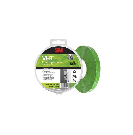 Imagem de Fita Dupla Face VHB Transparente 12mm X 5 Metros 4910 3M
