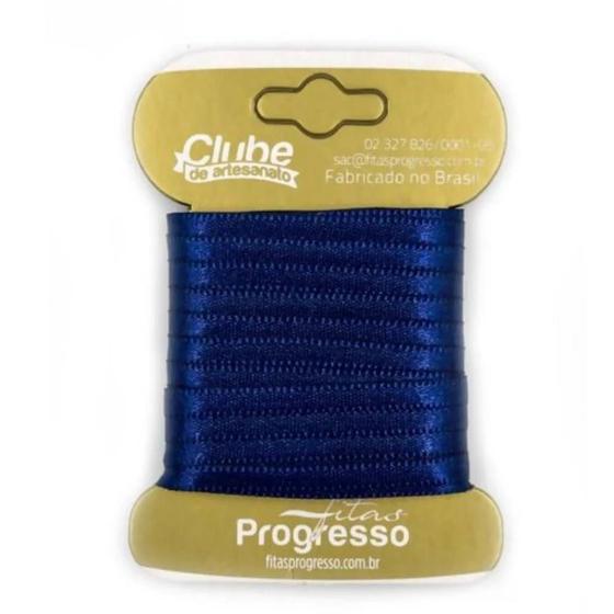 Imagem de Fita em Cetim - Azul Marinho 10mx4mm 1un - Progresso - Rizzo